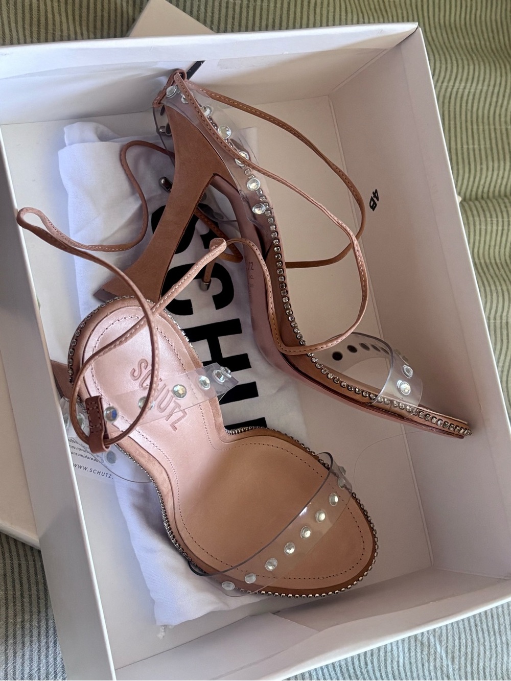 SCHUTZ Glam Rhinestone/Suede Heel - Brand New!